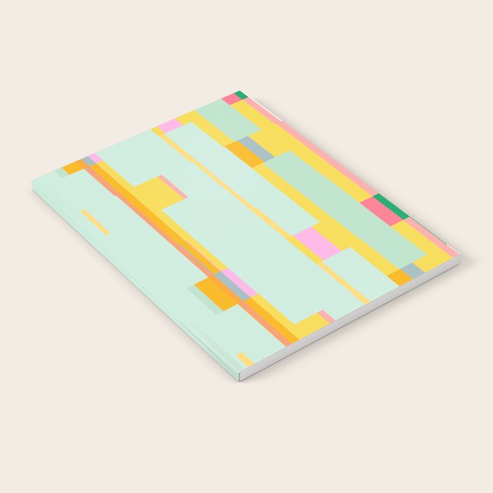 Mint Stripe Grid Notebook Gallery Image 2