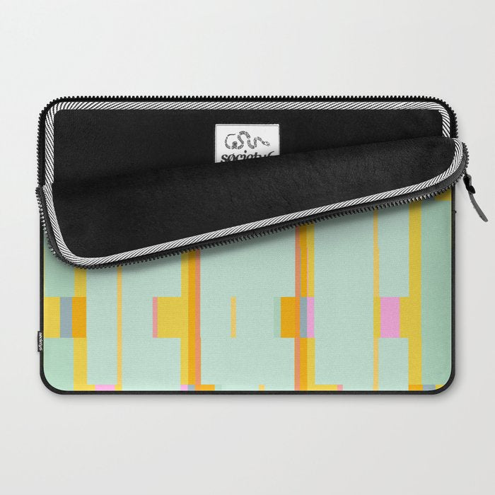 Mint Stripe Grid Laptop Sleeve Gallery Image 2