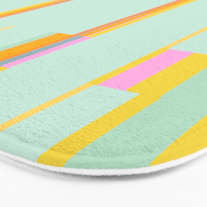 Mint Stripe Grid Bath Mat Gallery Image 3
