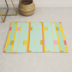 Mint Stripe Grid Rug Gallery Image 1