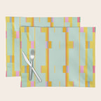 Mint Stripe Grid Placemat Gallery Image 1