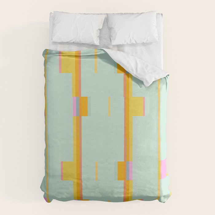 Mint Stripe Grid Duvet Cover Gallery Image 6