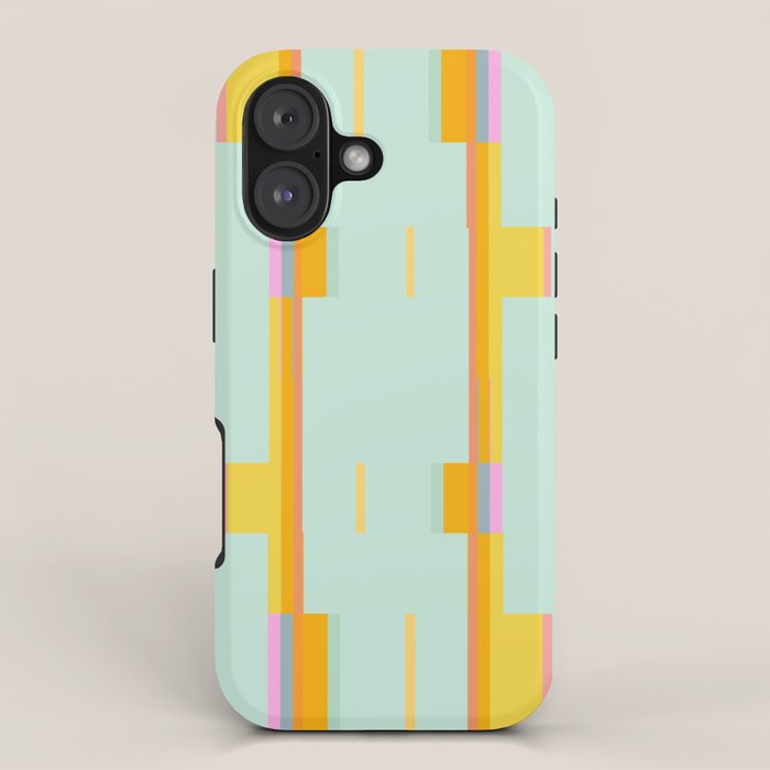 Mint Stripe Grid iPhone Case Gallery Image 1