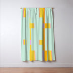 Mint Stripe Grid Window Curtain Gallery Image 3