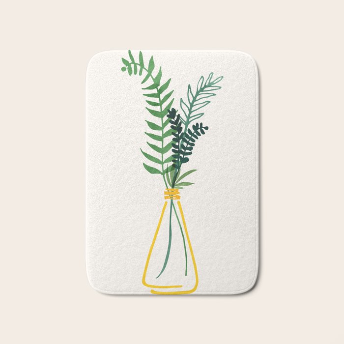 Spring Bouquet Watercolor Botanical Bath Mat Gallery Image 1