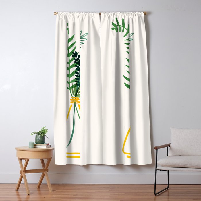 Spring Bouquet Watercolor Botanical Window Curtain Gallery Image 1