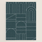 Deco Geometric 04 Teal Jigsaw Puzzle Gallery Image 1