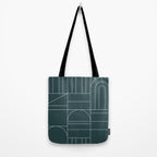 Deco Geometric 04 Teal Tote Bag Gallery Image 2