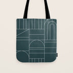 Deco Geometric 04 Teal Tote Bag Gallery Image 1