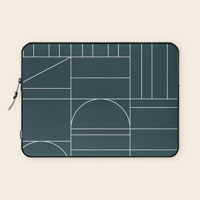 Deco Geometric 04 Teal Laptop Sleeve Gallery Image 1