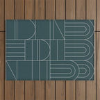 Deco Geometric 04 Teal Outdoor Rug Gallery Image 1