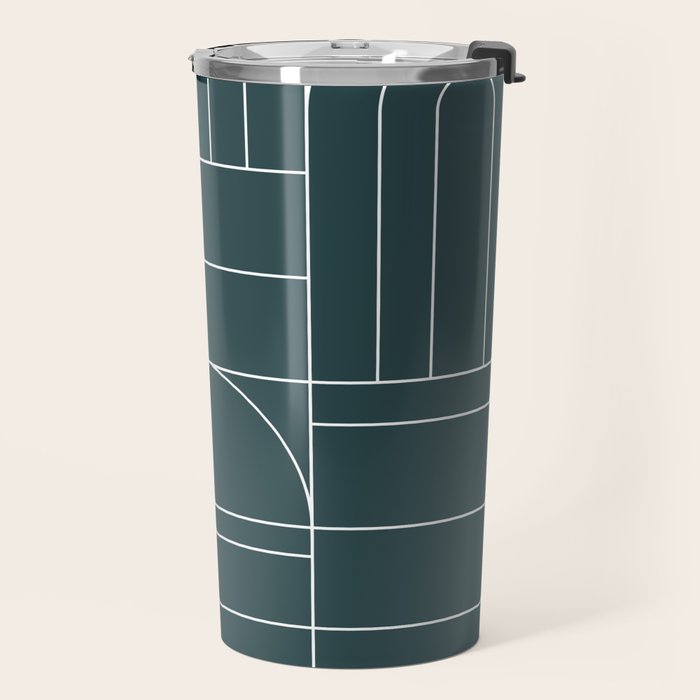 Deco Geometric 04 Teal Travel Mug Gallery Image 2