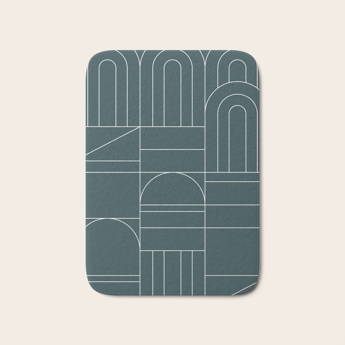 Deco Geometric 04 Teal Bath Mat Gallery Image 1