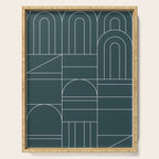Deco Geometric 04 Teal Serving Tray Gallery Image 1