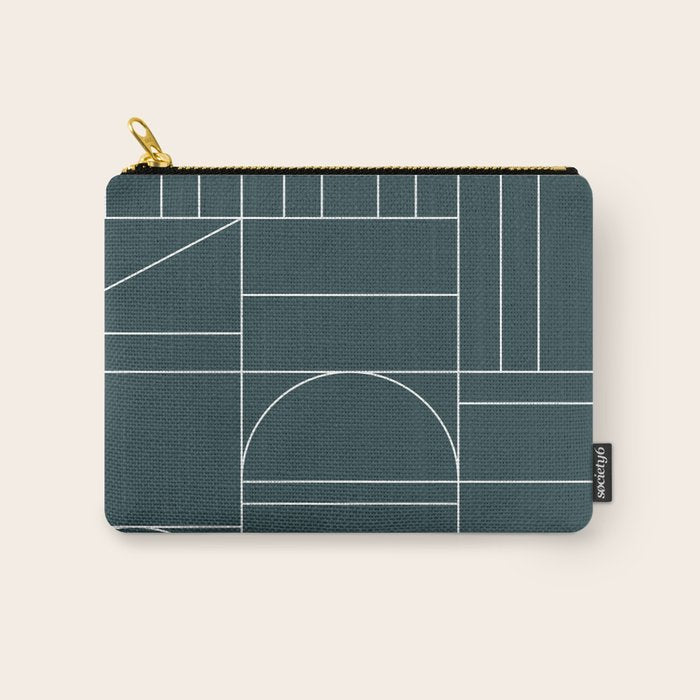 Deco Geometric 04 Teal Carry All Pouch Gallery Image 1