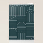 Deco Geometric 04 Teal Stationery Card Gallery Image 2