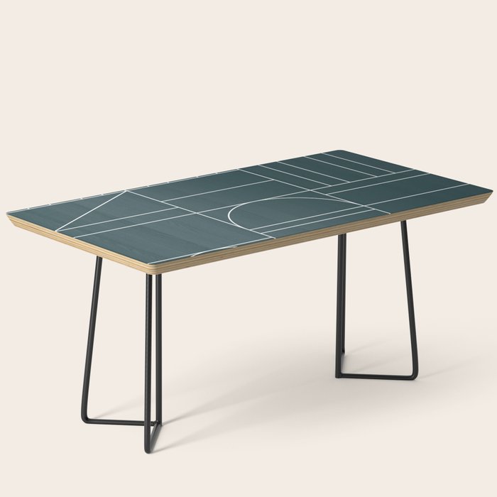 Deco Geometric 04 Teal Coffee Table Gallery Image 1