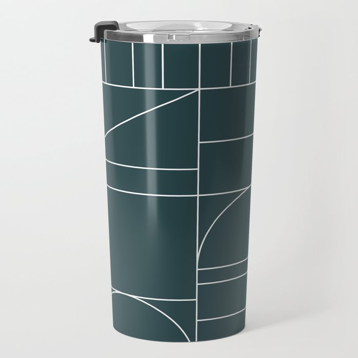 Deco Geometric 04 Teal Travel Mug Gallery Image 3