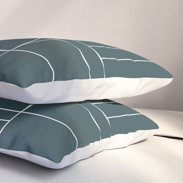 Deco Geometric 04 Teal Pillow Sham Gallery Image 3