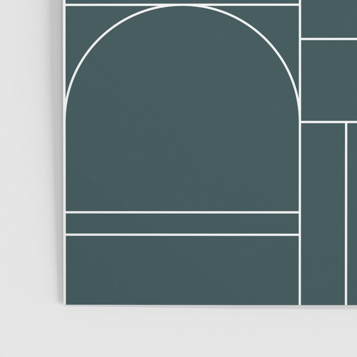 Deco Geometric 04 Teal Poster Gallery Image 3