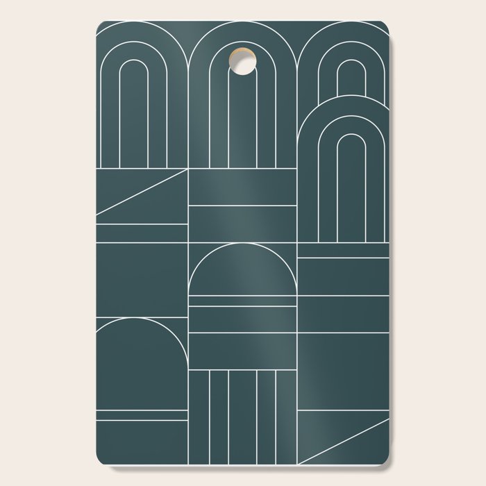 Deco Geometric 04 Teal Cutting Board Gallery Image 1