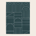 Deco Geometric 04 Teal Poster Gallery Image 4