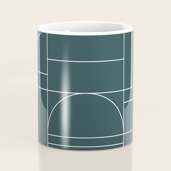 Deco Geometric 04 Teal Coffee Mug Gallery Image 4