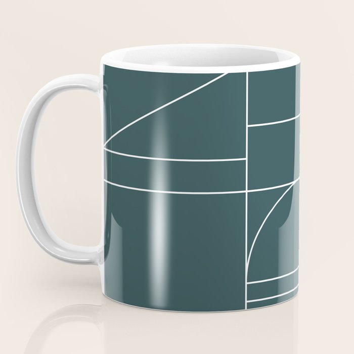 Deco Geometric 04 Teal Coffee Mug Gallery Image 3