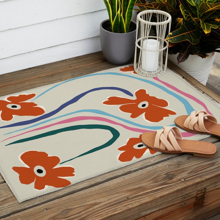 The string flower Outdoor Rug Gallery Image 2