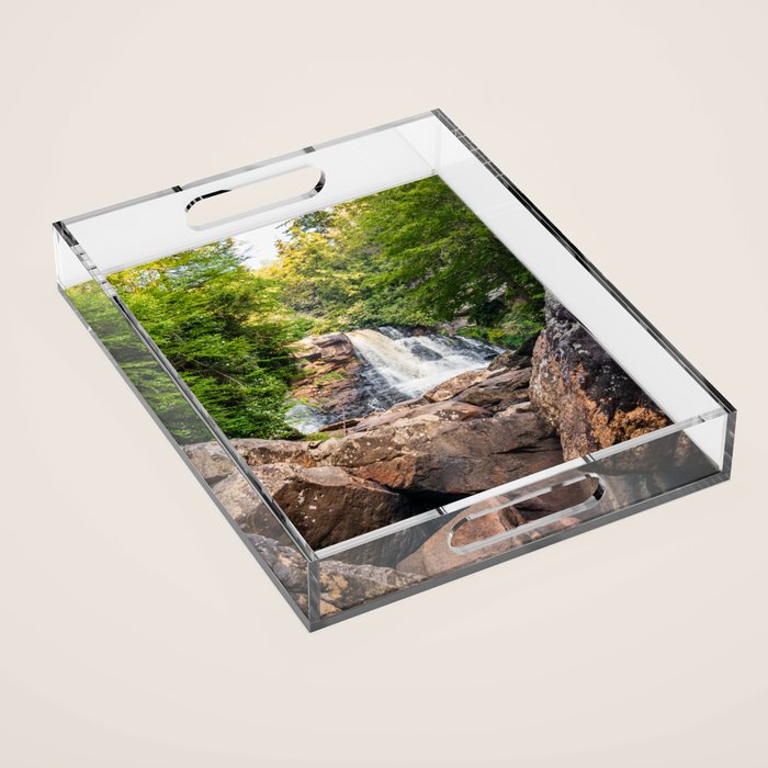 Blackwater Falls State Park West Virginia Waterfall River Canyon Landscape Photography Acrylic Tray Gallery Image 1