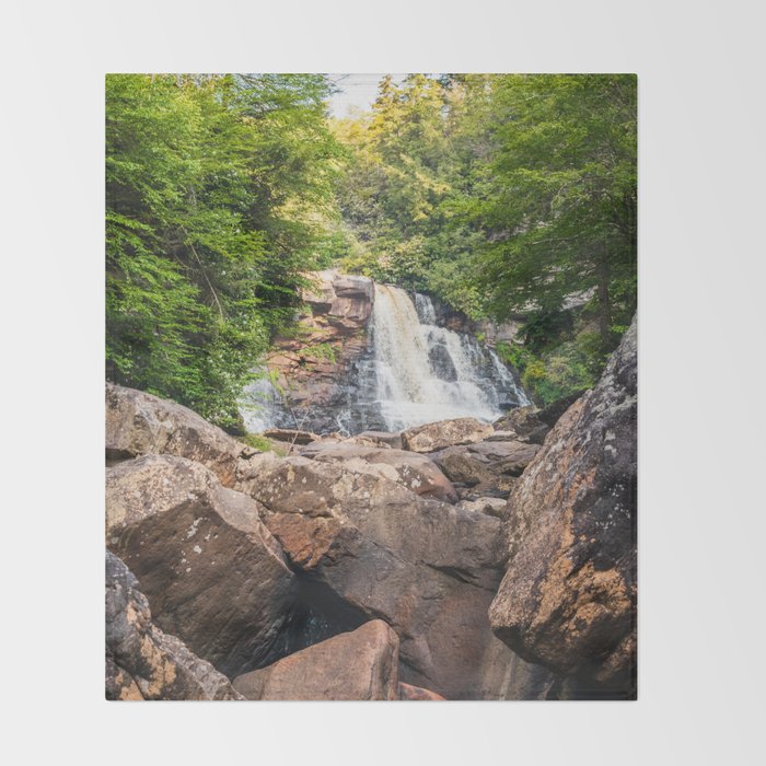 Blackwater Falls State Park West Virginia Waterfall River Canyon Landscape Photography Throw Blanket Gallery Image 2