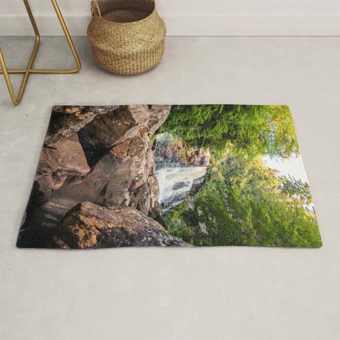 Blackwater Falls State Park West Virginia Waterfall River Canyon Landscape Photography Rug Gallery Image 1