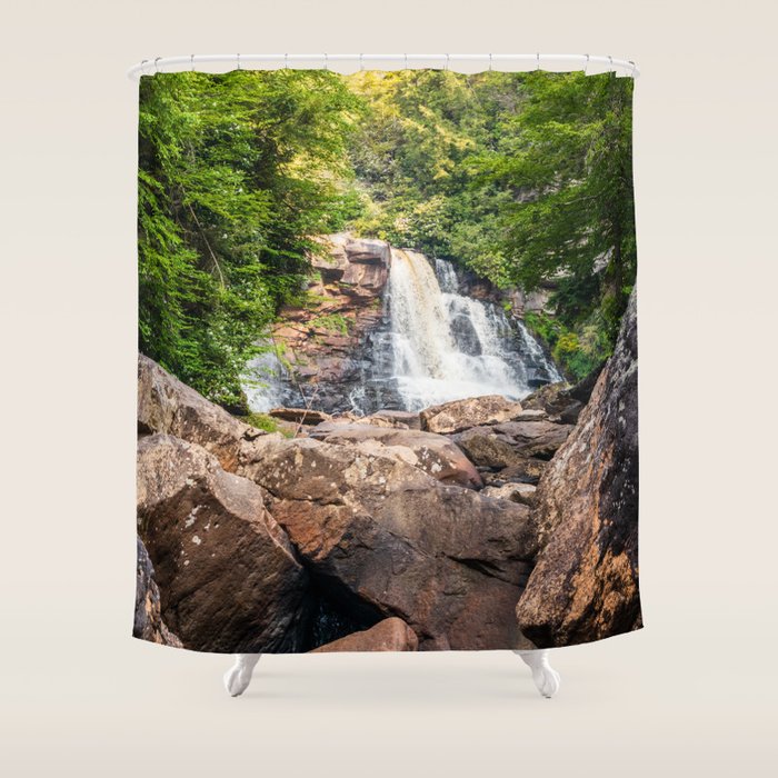 Blackwater Falls State Park West Virginia Waterfall River Canyon Landscape Photography Shower Curtain Gallery Image 1