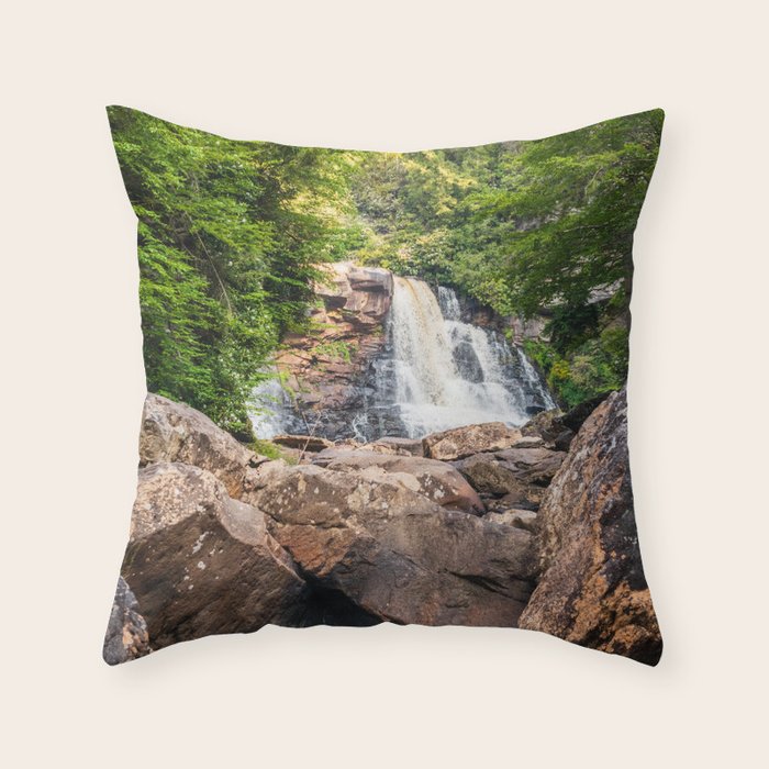 Blackwater Falls State Park West Virginia Waterfall River Canyon Landscape Photography Throw Pillow Gallery Image 6