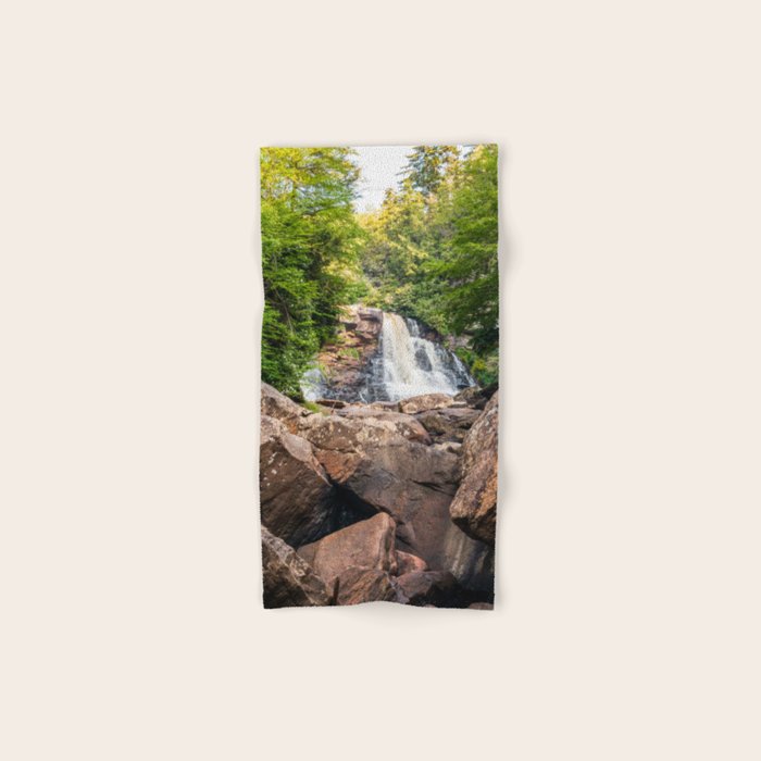 Blackwater Falls State Park West Virginia Waterfall River Canyon Landscape Photography Bath Towel Gallery Image 1
