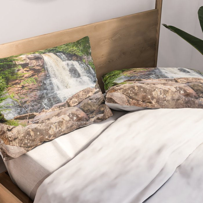 Blackwater Falls State Park West Virginia Waterfall River Canyon Landscape Photography Pillow Sham Gallery Image 2