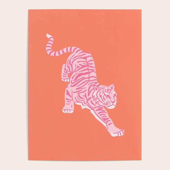 Year of the Tiger - Orange/Pink Poster