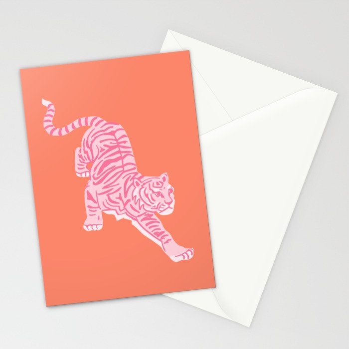 Year of the Tiger - Orange/Pink Stationery Card Gallery Image 2