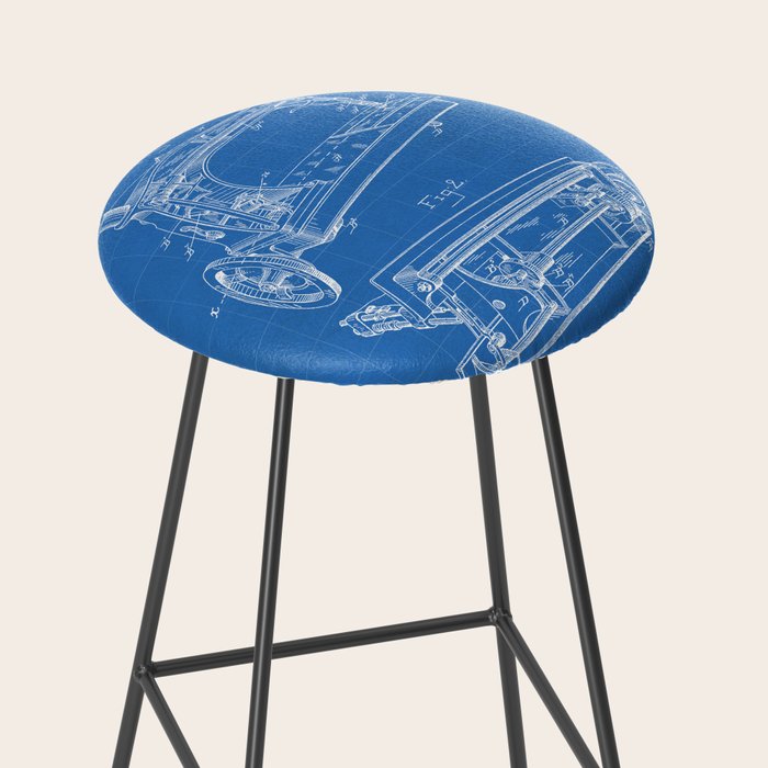 Sewing Machine Patent - Seamstress Craft Sewing Room Art - Blueprint Stool Gallery Image 2