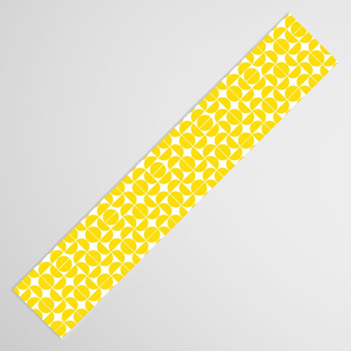 Mid Century Modern Geometric 04 Lemon Yellow Table Runner Gallery Image 3