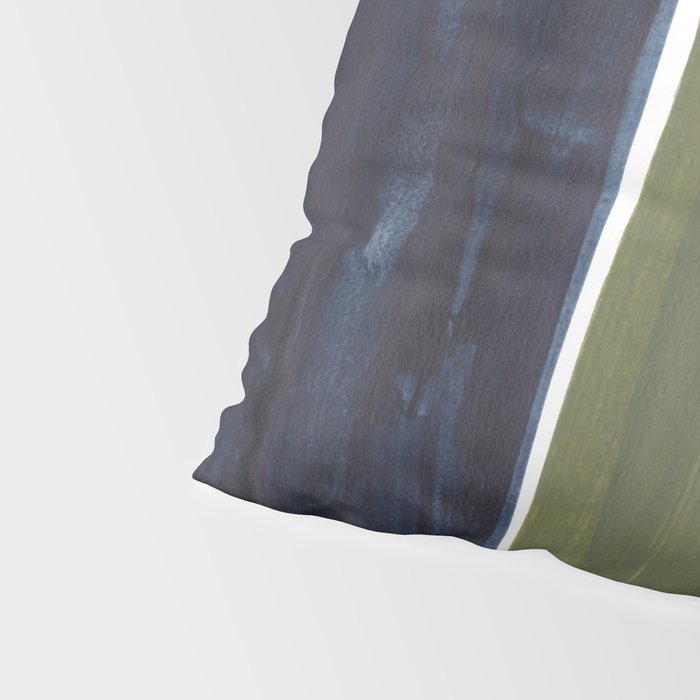 Late November Rothko Inspired Colorful Stripes Navy Blue Olive Green Yellow Pillow Sham Gallery Image 4