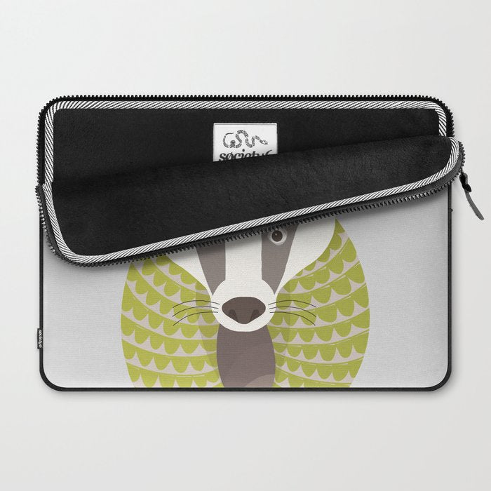 Whimsical Badger Laptop Sleeve Gallery Image 2