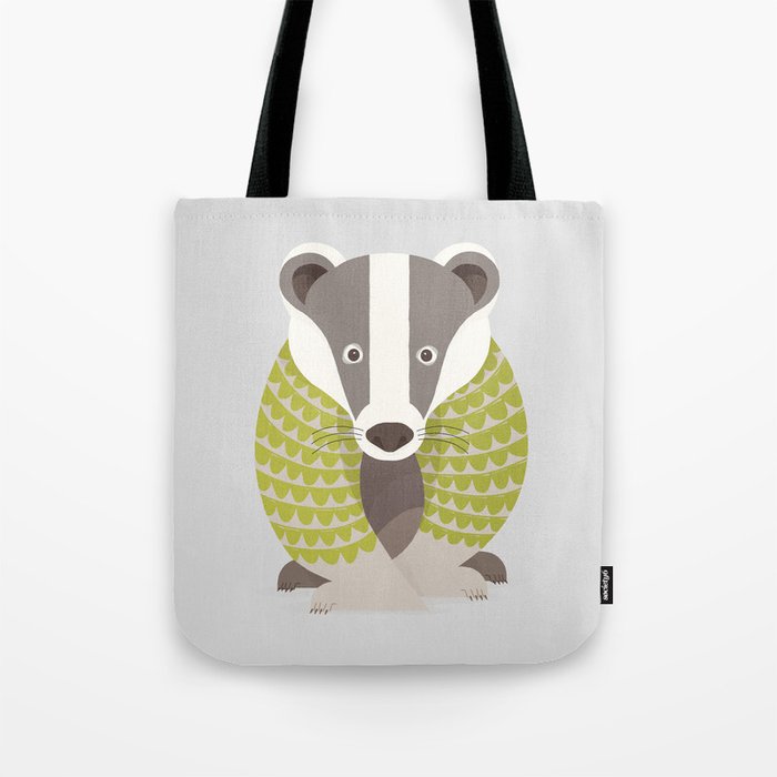 Whimsical Badger Tote Bag Gallery Image 1