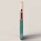 pink, green, gold moon watercolor mountains iPhone Case Gallery Image 2