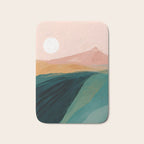 pink, green, gold moon watercolor mountains Bath Mat Gallery Image 1