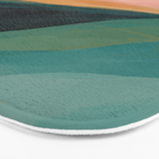 pink, green, gold moon watercolor mountains Bath Mat Gallery Image 3