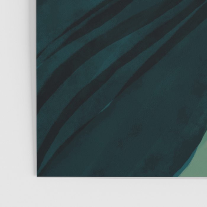 pink, green, gold moon watercolor mountains Poster Gallery Image 3