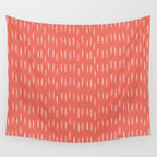 Boho, Raindrop, Mudcloth, Coral Wall Tapestry Gallery Image 4