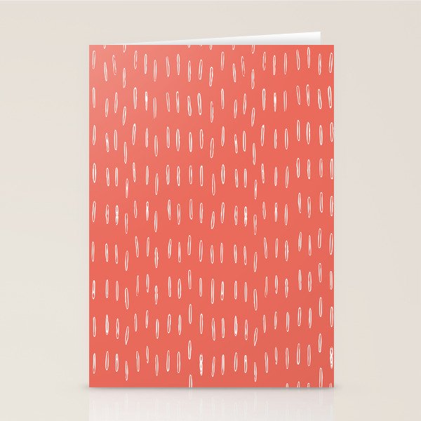 Boho, Raindrop, Mudcloth, Coral Stationery Card Gallery Image 1