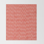 Boho, Raindrop, Mudcloth, Coral Throw Blanket Gallery Image 2
